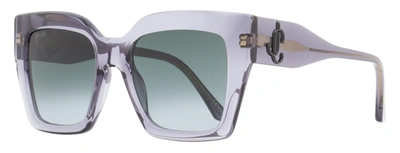 Shop Jimmy Choo Women's Square Sunglasses Eleni /g/n R6s9o Transparent Gray 53mm In Green