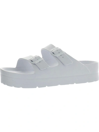 Shop Mia Womens Slides Adustable Flatform Sandals In White