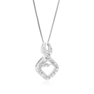 Vir Jewels 1/12 Cttw Round Cut 12 Stones Lab Grown Diamond Pendant Necklace .925 Sterling Silver 1/2 Inch With In Silver