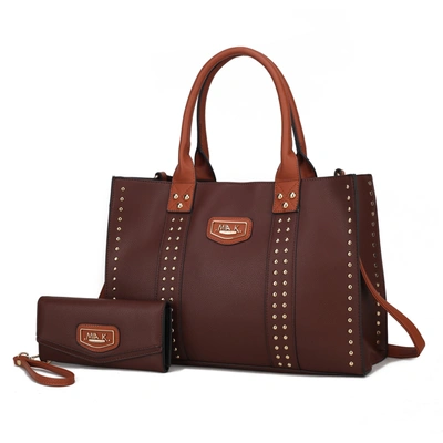 Mkf Collection By Mia K Davina Vegan Leather Women's Tote Bag With Wallet In Brown