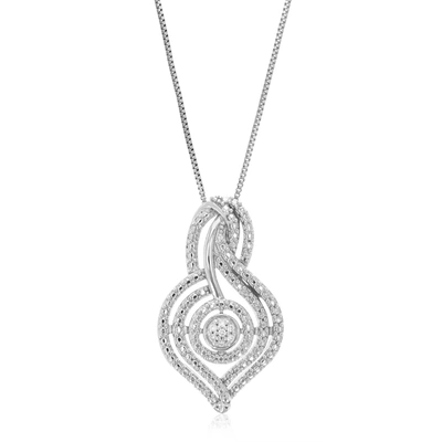 Vir Jewels 1/20 Cttw Round Cut 7 Stones Cluster Lab Grown Diamond Pendant Necklace .925 Sterling Silver 2/3 Inc In Silver