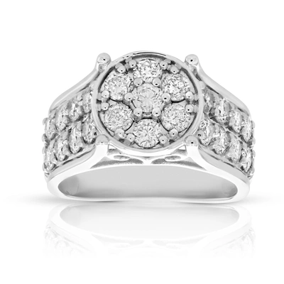 Shop Vir Jewels 2 Cttw Diamond Engagement Ring Round Cluster Composite 14k White Gold Bridal In Silver
