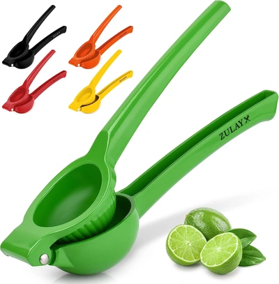 Zulay Kitchen Premium Quality Metal Lime Manual Squeezer In Green
