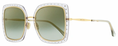 Shop Jimmy Choo Women's Square Sunglasses Dany Ft3fq Gray/gold 56mm In Green