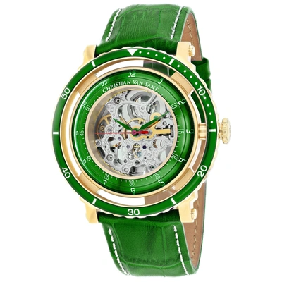 Shop Christian Van Sant Men's Silver Dial Watch In Green