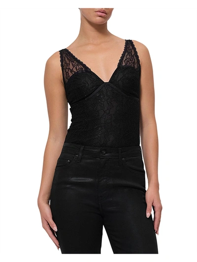 Shop Jonathan Simkhai Tristan Womens Lace V-neck Bodysuit In Black