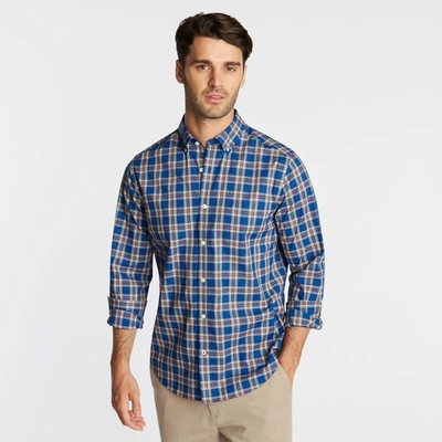 Shop Nautica Mens Big & Tall Wrinkle Resistant Shirt In Yarn Dyed Plaid In Grey