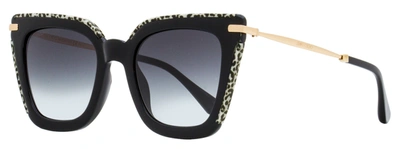 Shop Jimmy Choo Women's Square Sunglasses Ciara /g Fp39o Black/leopard 52mm In Blue