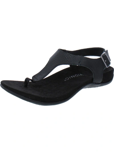 Shop Vionic Terra Womens Leather Thong Slingback Sandals In Black