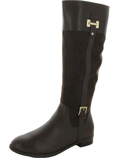Shop Karen Scott Deliee 2 Womens Knee-high Riding Boots In Black