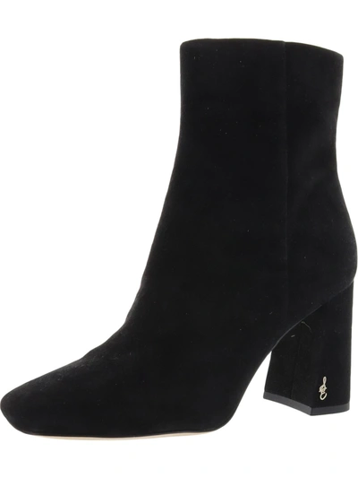 Shop Sam Edelman Codie Womens Padded Insole Square Toe Booties In Black