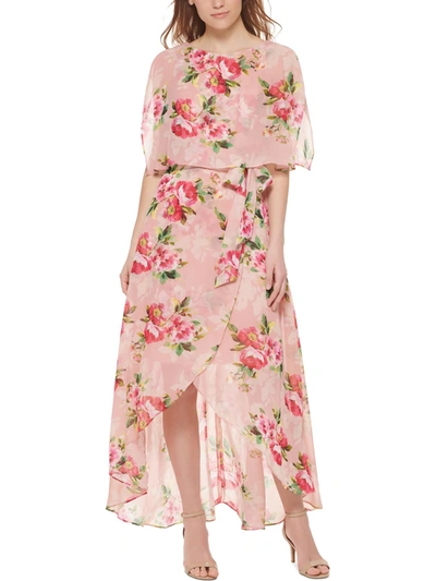 Shop Jessica Howard Petites Womens Daytime Hi-low Maxi Dress In Pink