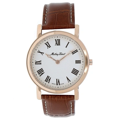 Shop Mathey-tissot Men's City White Dial Watch In Gold