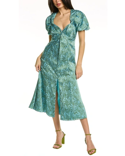 Shop Cinq À Sept Marice Midi Dress In Blue