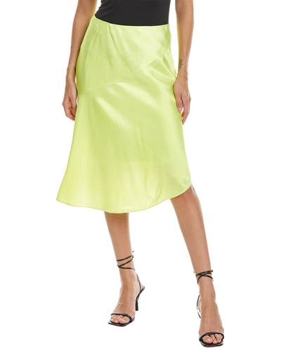 Shop Helmut Lang Asymmetric Skirt In Yellow