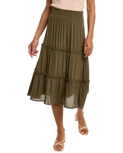 Shop Vince Camuto Tiered Maxi Skirt In Green