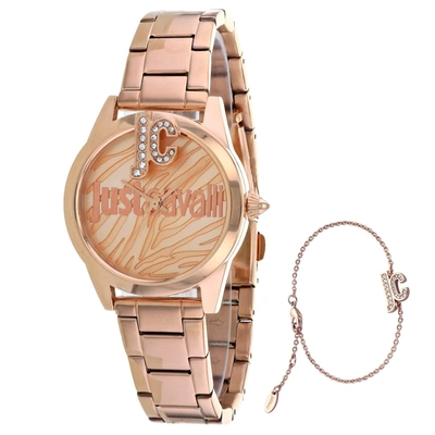 Shop Just Cavalli Women's Rose Gold Dial Watch In Beige
