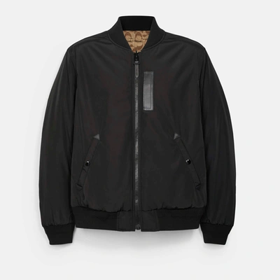Shop Coach Outlet Reversible Signature Ma 1 Jacket In Black