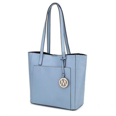 Mkf Collection By Mia K Lea Tote Vegan Leather Handbag In Blue