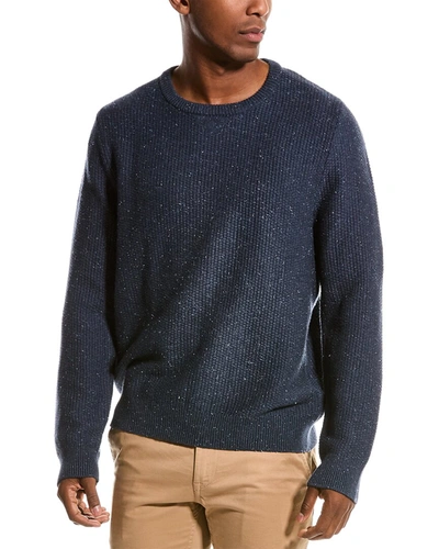Shop Billy Reid Basketweave Crewneck Sweater In Blue
