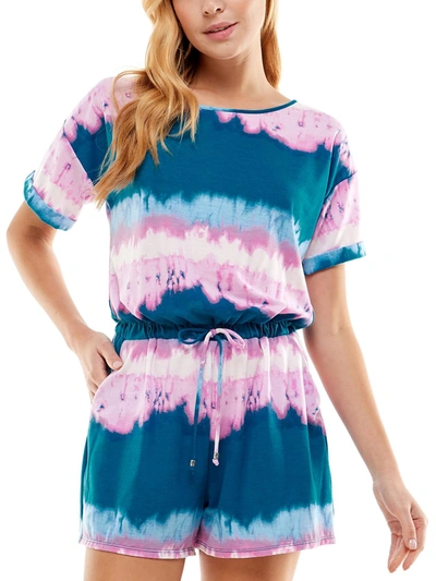 Shop Be Bop Juniors Womens Tie-dye Mini Romper In Multi