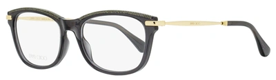 Shop Jimmy Choo Women's Rectangular Eyeglasses Jc248 Eib Grey/gold 53mm In Black