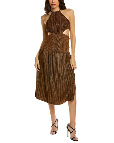 Shop Misha Collection Odette Midi Dress In Brown