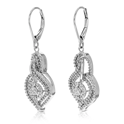 Vir Jewels 1/10 Cttw Round Lab Grown Diamond Dangle Earrings .925 Sterling Silver Prong Set 1 2/3 Inch In Silver