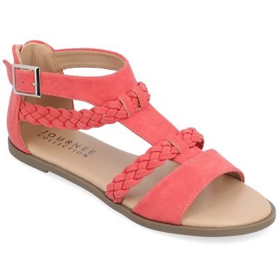 Journee Collection Womens Florence Flat Sandals In Pink