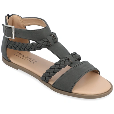 Journee Collection Womens Florence Flat Sandals In Black
