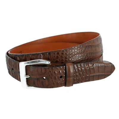 Shop Trafalgar Hornback Alligator 35mm Belt In Brown