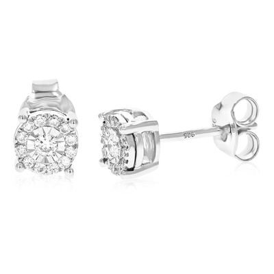 Vir Jewels 1/4 Cttw 26 Stones Round Lab Grown Diamond Studs Earrings .925 Sterling Silver Prong Set 2/5 Inch In Silver