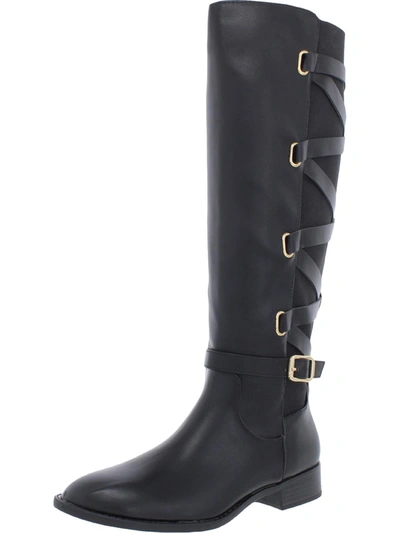 Thalia Sodi Veronika Womens Faux Leather Over-the-knee Riding Boots In Black