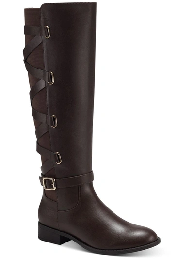 Thalia Sodi Veronika Womens Faux Leather Over-the-knee Riding Boots In Black