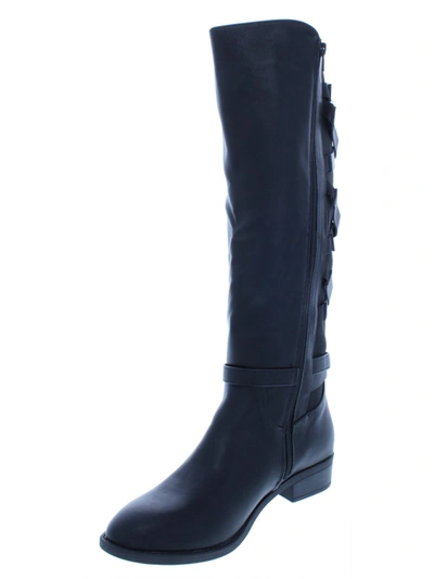 Thalia Sodi Veronika Womens Faux Leather Over-the-knee Riding Boots In Black