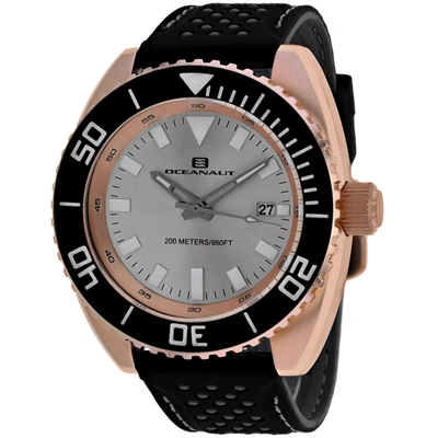 Oceanaut Submersion Quartz Silver Dial Mens Watch Oc0523 In Black