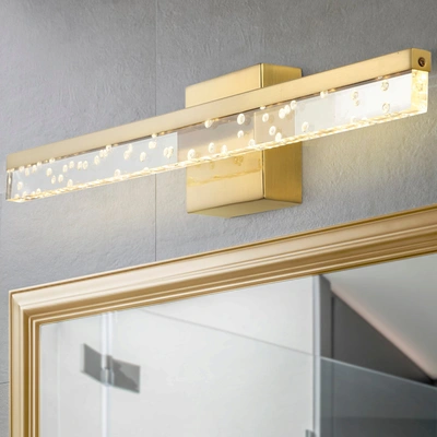 Jonathan Y Mario 22" 1-light Modern Contemporary 360-degree Rotatable Iron/seeded Acrylic Integrated Led Vanity