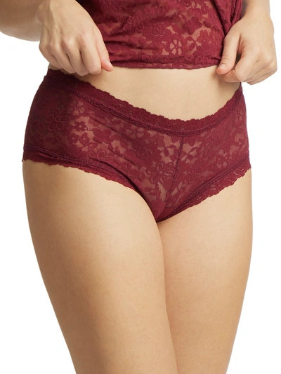 Shop Hanky Panky Daily Lace Boyshort In Red