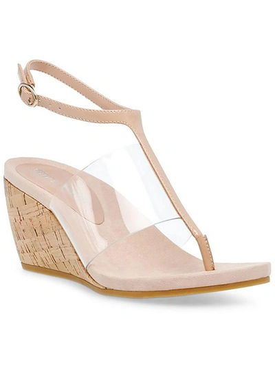 Shop Anne Klein Ikari Womens Patent Flip-flop Wedge Sandals In Multi