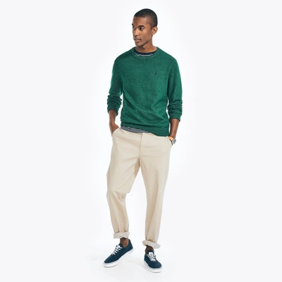 Shop Nautica Mens Sustainably Crafted Crewneck Sweater In Green
