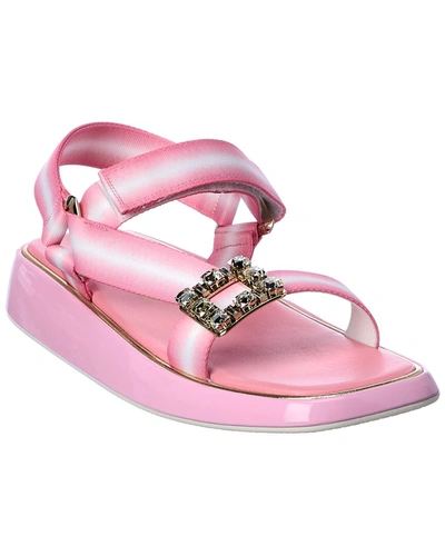 Shop Roger Vivier Trekky Strass Buckle Sandal In Pink