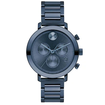 Shop Movado Women's Bold Blue Dial Watch In Grey