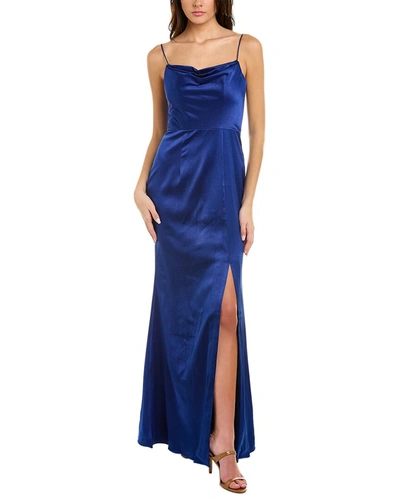 Shop Black By Bariano Lana Gown In Blue