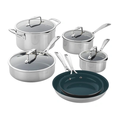 Shop Zwilling Clad Cfx Stainless Steel Ceramic Nonstick Cookware Set
