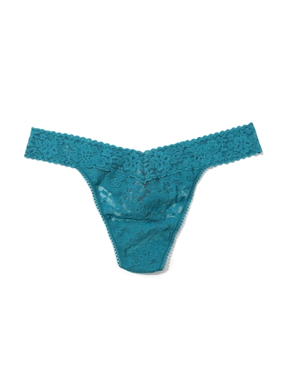 Shop Hanky Panky Plus Size Daily Lace Thong In Blue