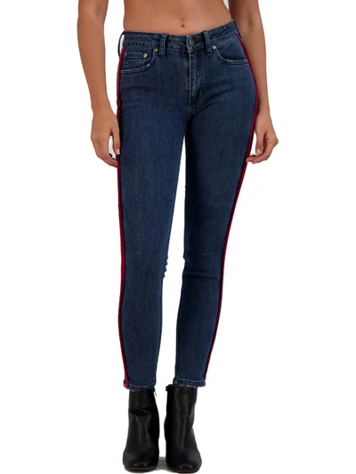 Shop Just Black Womens High Rise Contrast Trim Skinny Jeans In Multi