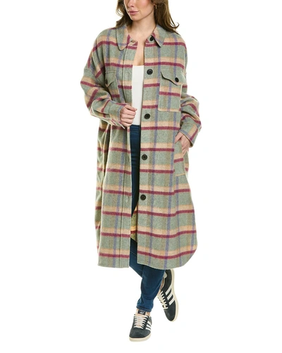 Shop Isabel Marant Etoile Long Wool-blend Over Shirt In Beige
