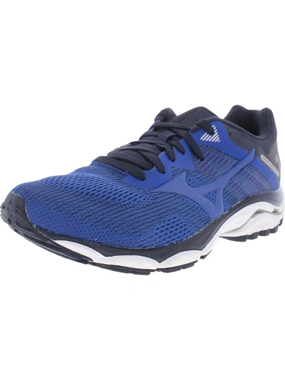Shop Mizuno Wave Inspire 16 Mens Performance Lifestyle Running Shoes In Blue