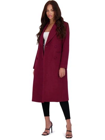 Shop Avec Les Filles Womens Wool Blend Double-breasted Wool Coat In Red