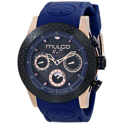 Shop Mulco Women's Black Dial Watch In Blue